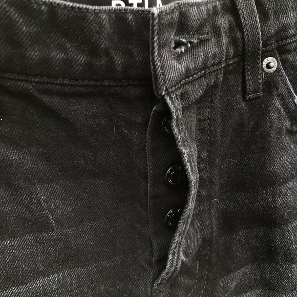 Downtown LA DTLA High Waist Denim Black Jeans Mom Shorts Button Fly Cutoff sz 29 - Picture 5 of 5